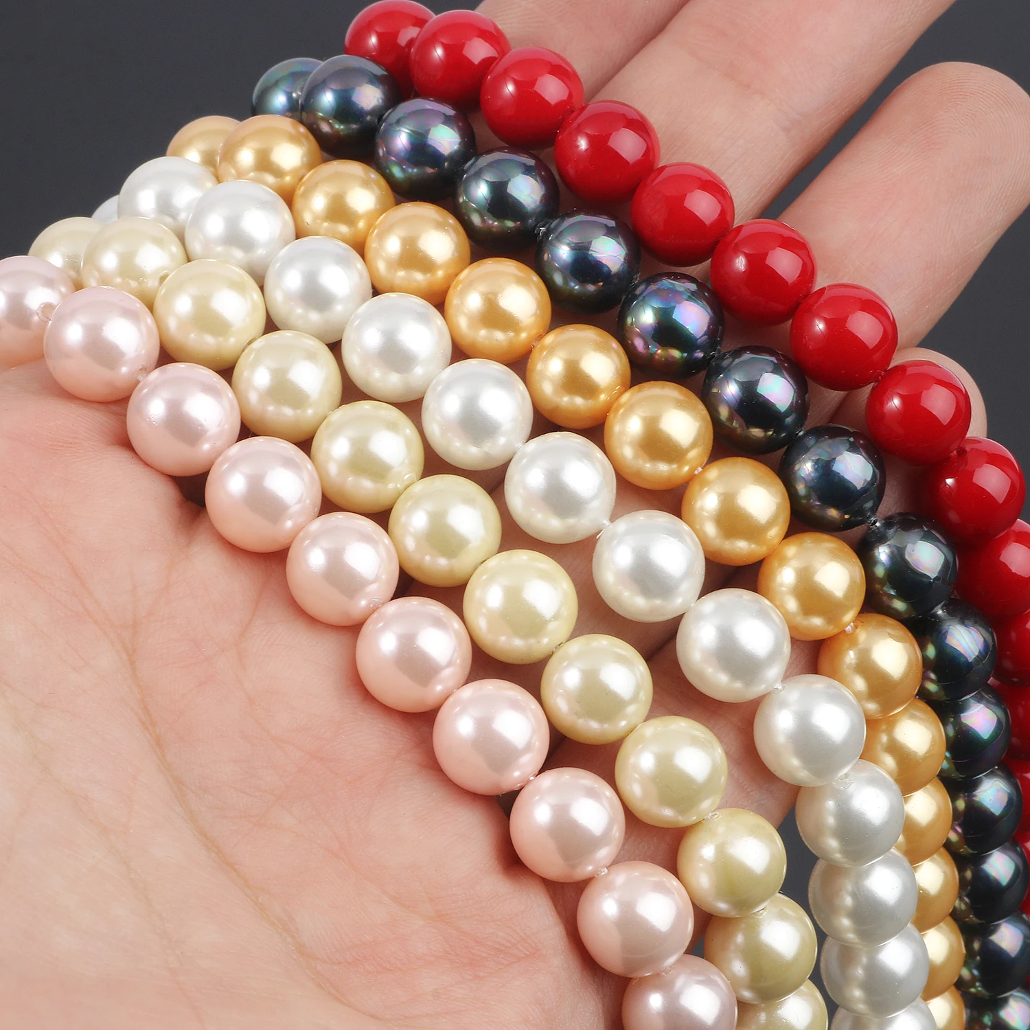 Natural Shell Mother of Pearls Beads Round Loose Spacer Beads for Jewelry Making DIY Bracelet Necklace Accessories 6 8 10mm