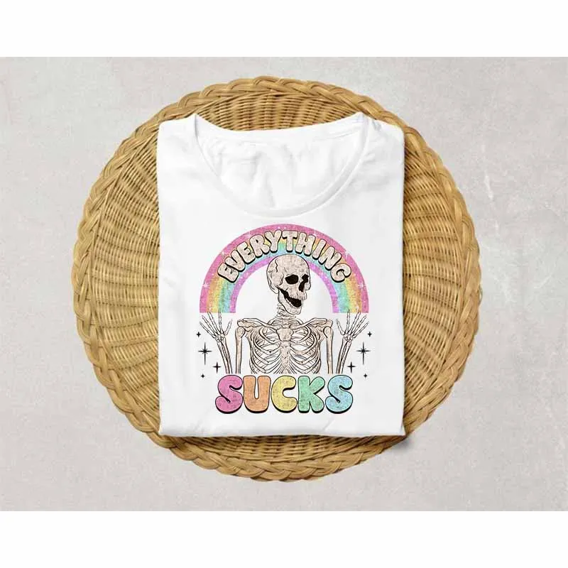 Skull Iron On Heat Transfer Sticker Clothing Plant Series Skull Thermals DTF Transfer Print Patch T Shirts DIY