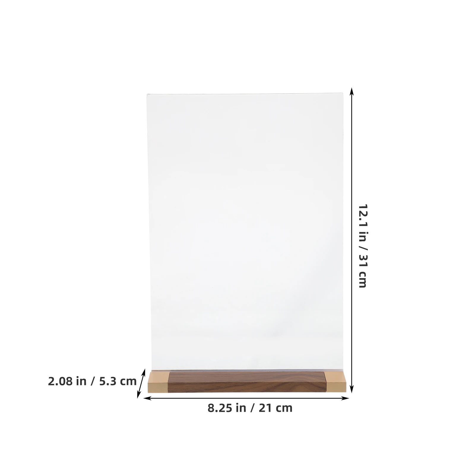 Walnut Display Stand Desktop Sign Holder Restoran Kertas Menu Bingkai Pemasaran Iklan