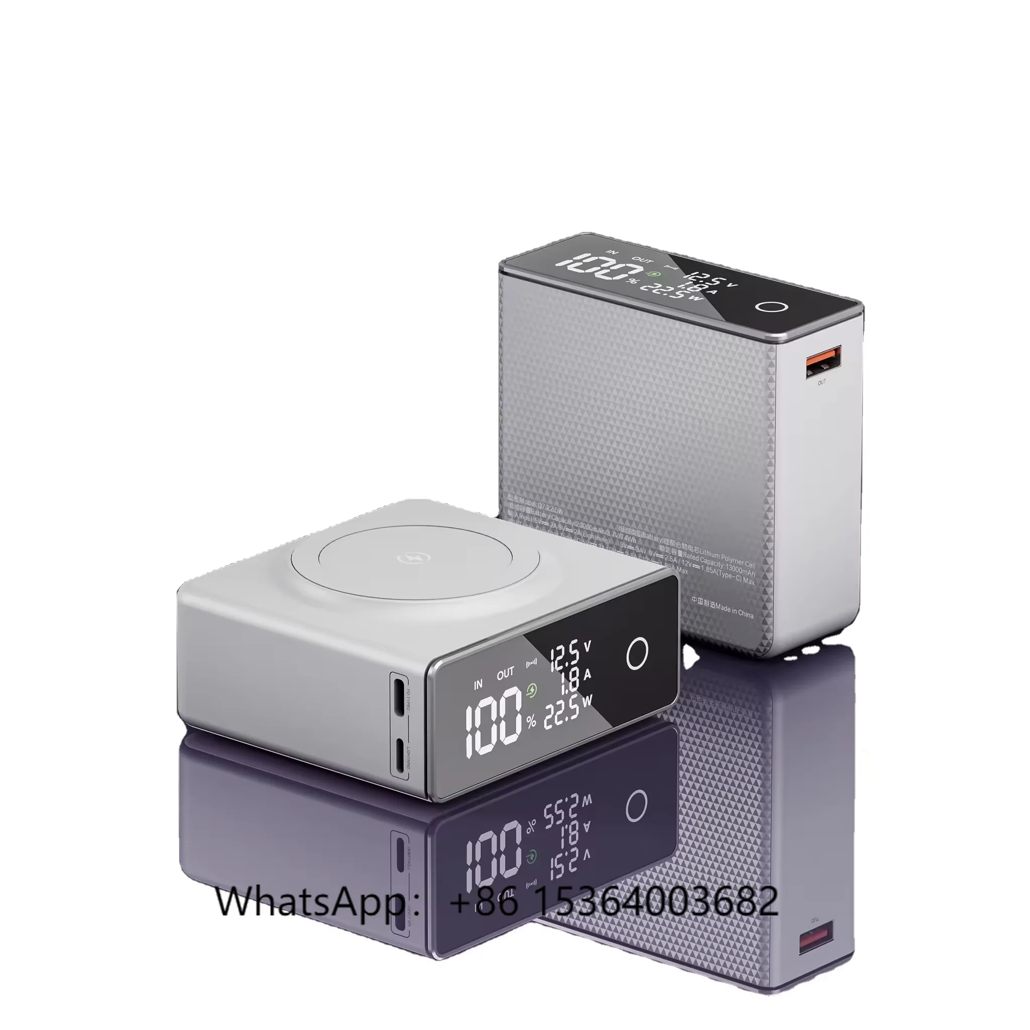 

Wholesale Cheap 20000mah Power Bank Treasur External Battery Bank with Magnetic Wireless Power Bank