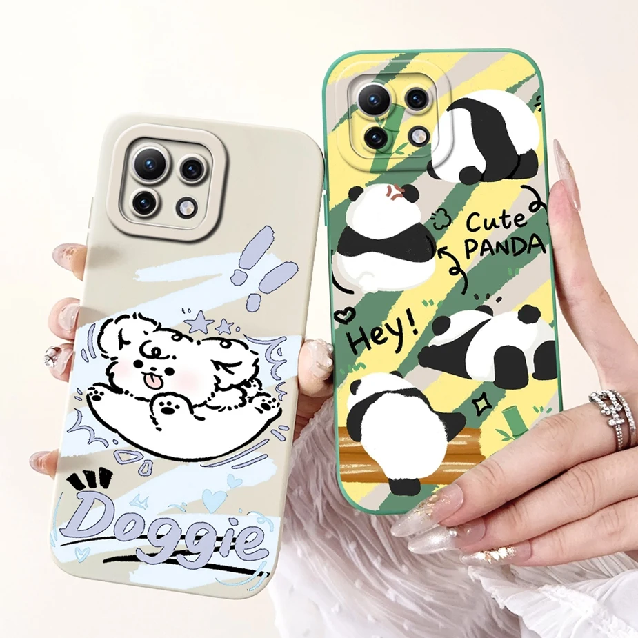 For Xiaomi Mi 11 Lite Case Mi11 Pro Cute Panda Cartoon Cover Shockproof Phone Cases For Xiaomi Mi 11 Ultra Mi11 Lite Soft Fundas