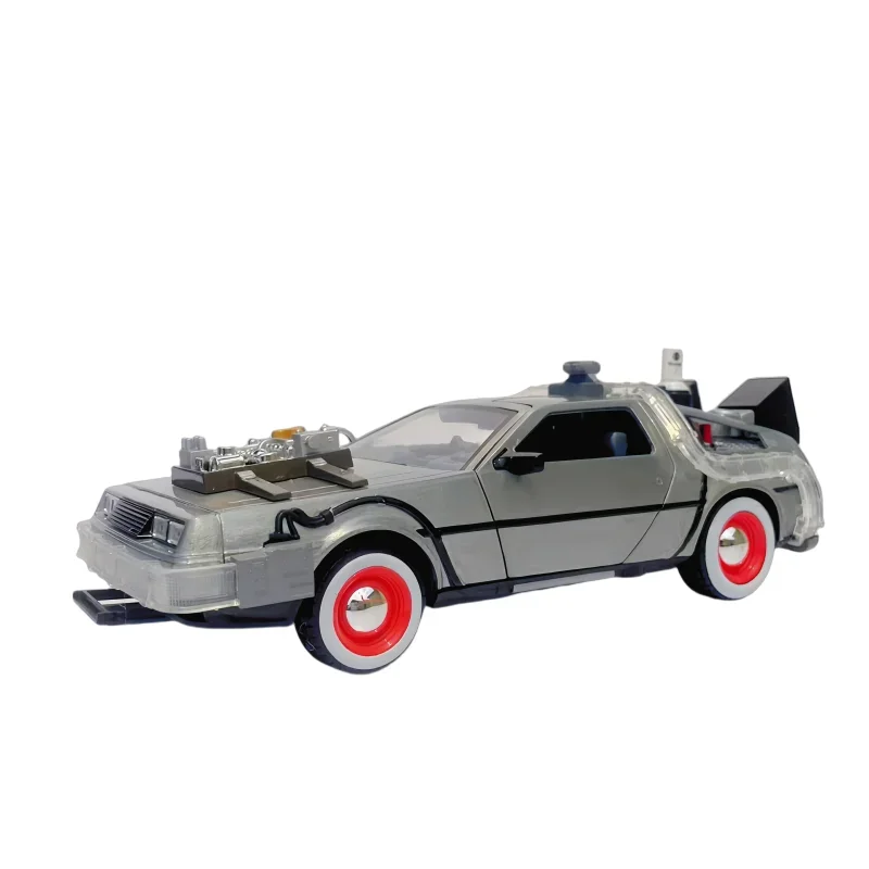 

JADA 1:24 Diecast Alloy Model Car DMC-12 delorean back to the future Time Machine Metal Toy Car For Kid Toy Gift Collection