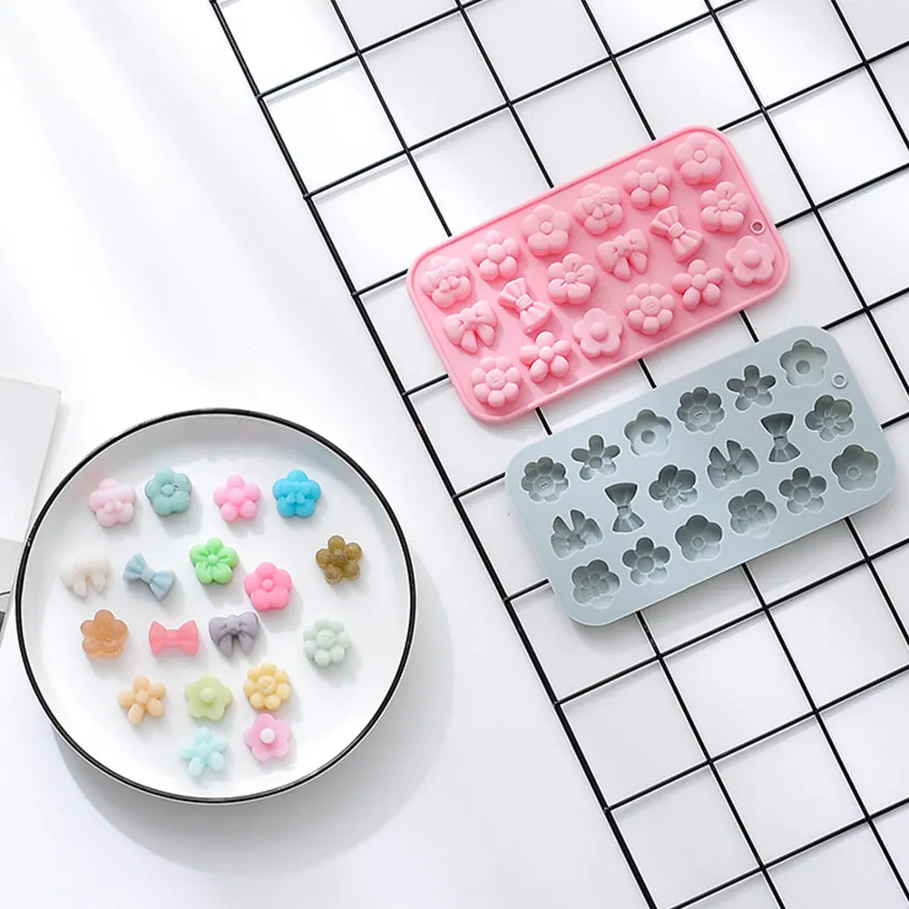 

2Pcs Flower Bow Silicone Molds for Chocolate Baking Kitchen Tools Heat Resistant NonStick Easy Demoulding Premium Material