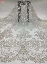 2023 new beautiful white wedding dress collection lace, luxury beaded tube sequin fashion graphic embroidery/5yards