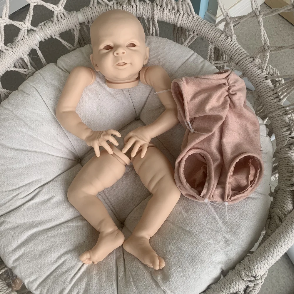 

18inches Anthony Reborn Doll Kit Unfinished Doll Parts with Cloth Body and Eyes Soft Touch Vinyl Doll Kit Reborn Supply