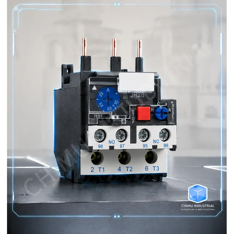 【CHIMU INDUSTRIAL】 Thermal Relay LR2 JR28-25 36 93 Plug-in Thermal Overload Protector 0.1-93A Current Adjustable