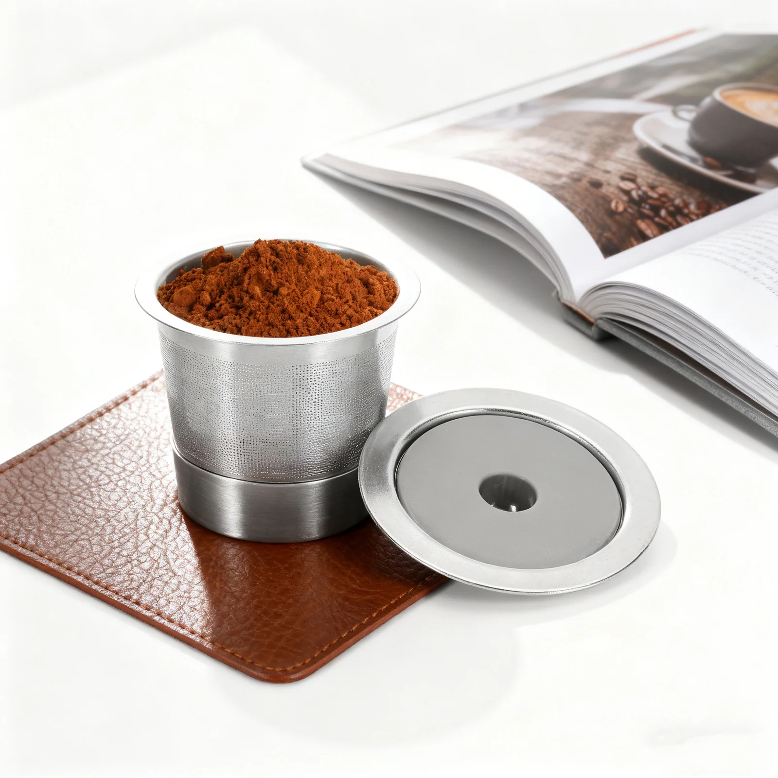 صندوق تخزين كبسولات القهوة المتوافق مع منظم من الفولاذ المقاوم للصدأ لدرج المطبخ سهل الوصول وتوفير المساحة #5