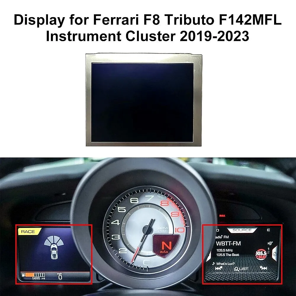 For Ferrari F8 Tributo 2019-2023 LCD Screen Speedometer Instrument Cluster DashBOARD