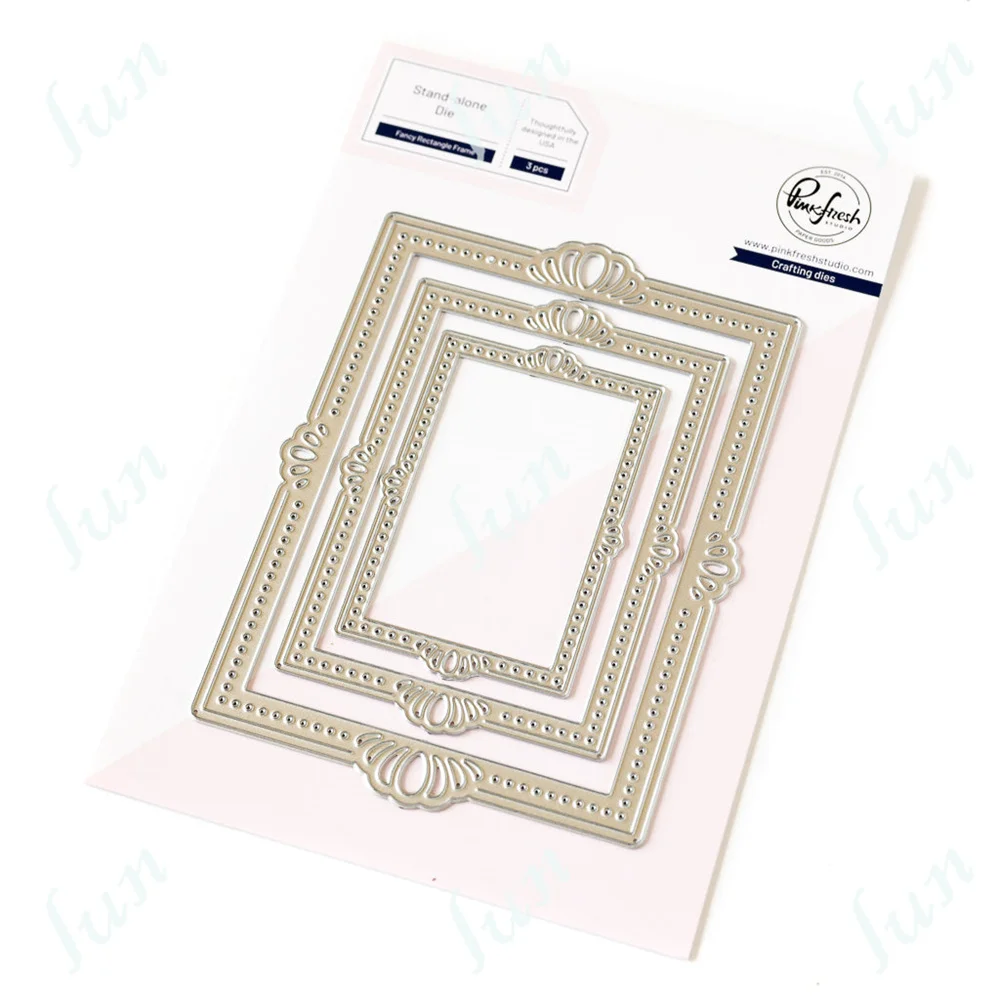 2024 Nowe metalowe matryce do wycinania Scrapbook Diary Decoration Embossing Template DIY Fancy Rectangle Frame Die Greeting Card Handmade