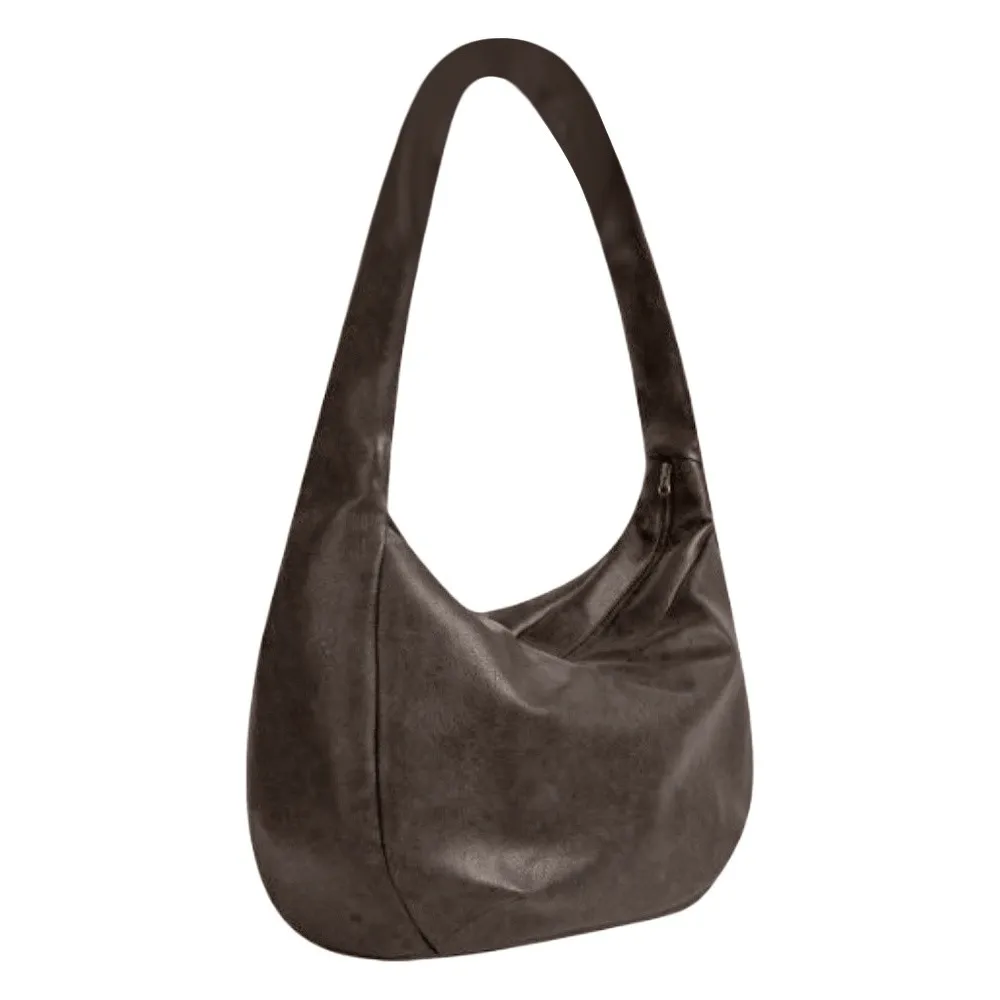 Vintage Style Men's Crossbody Bag​​ Large Capacity PU Leather Shoulder Bag Casual Pleated Handbag​​ Daily Use​​