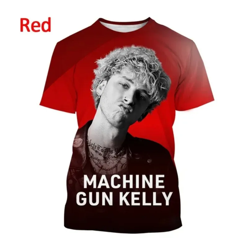 Rapper Machine Gun Kelly Men's 3D Printing T Shirt Casual Short Sleeve Round Neck Men's T-shirt Hip Hop Funny Unisex S-6XL