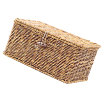 Basket with Lid Woven Storage Box Makeup Organizer Case Plastic Bin Brown Container for Snack Toy