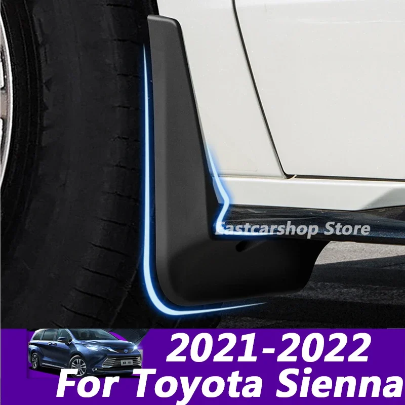 

for Toyota Sienna 4th XL40 2021 2022 Car Front Rear Mudflaps Fender Flares Mud Flaps Painted Mudguards Splash Guards Accessories