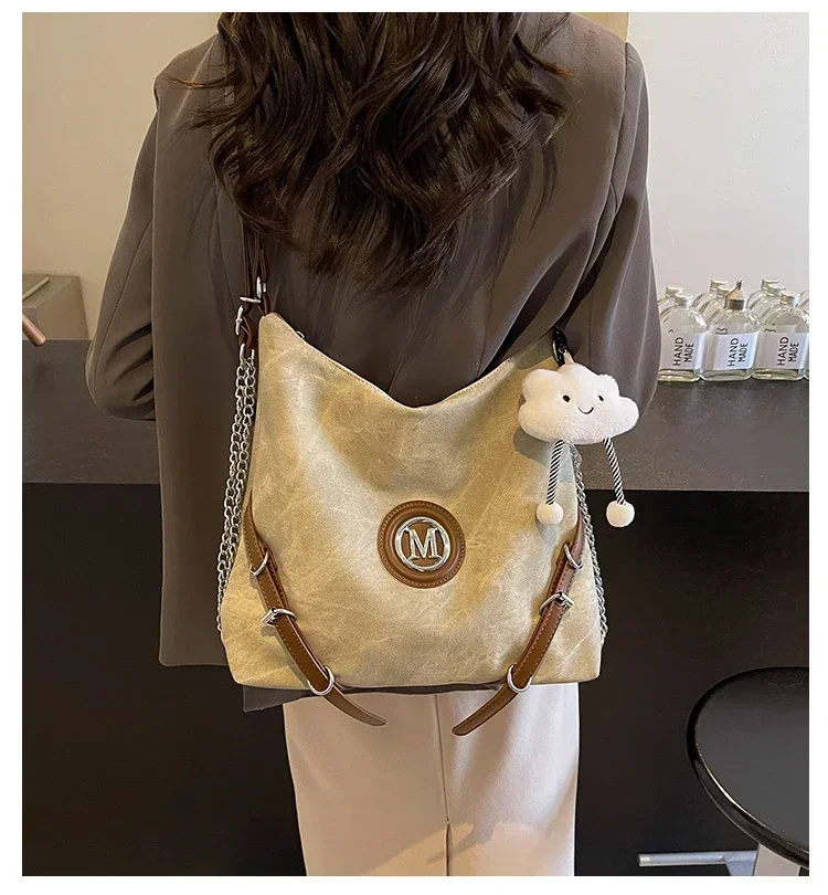 

Cowboy Large Capacity Tote Bag Casual Women's Shoulder Bag 2024 Fashionable Versatile Commuting Crossbody Bag Bolsas De Mujer