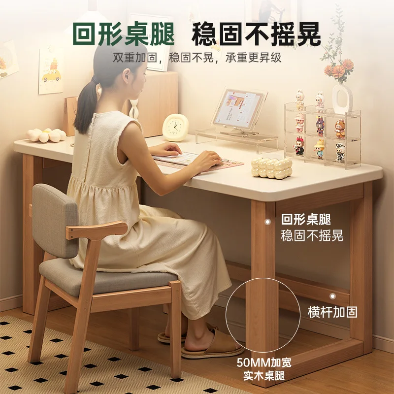 Desk bookshelf integrated table home student study writing table bedroom small apartment against the wall hole board computer