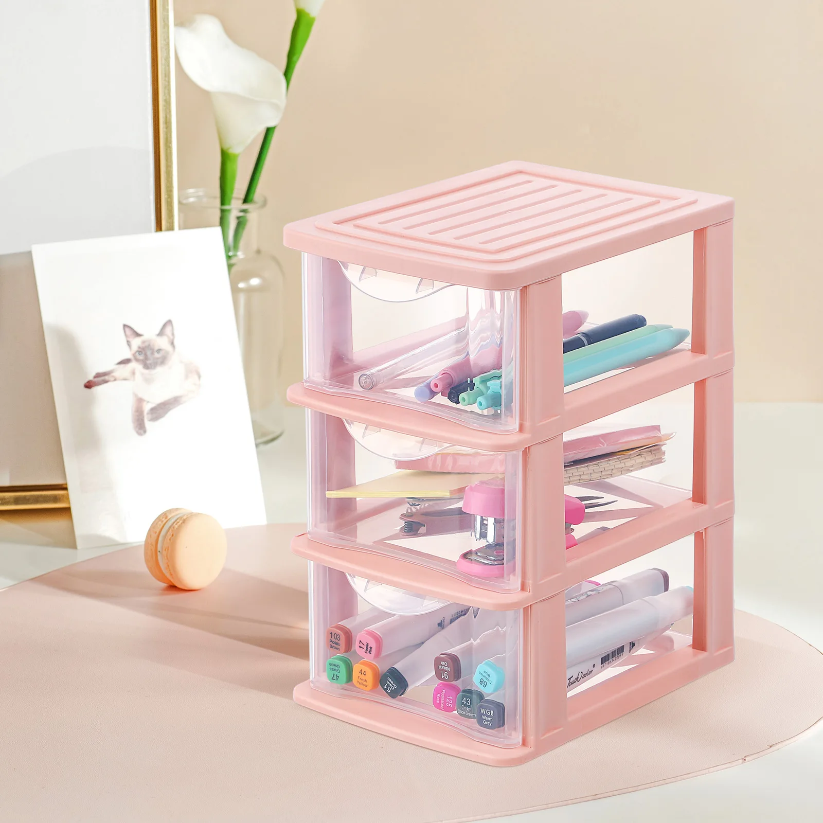 

1Pcs Multilayer Transparent Storage Box with Drawers Desktop Organizer for Makeup and Skincare Easy Access Container