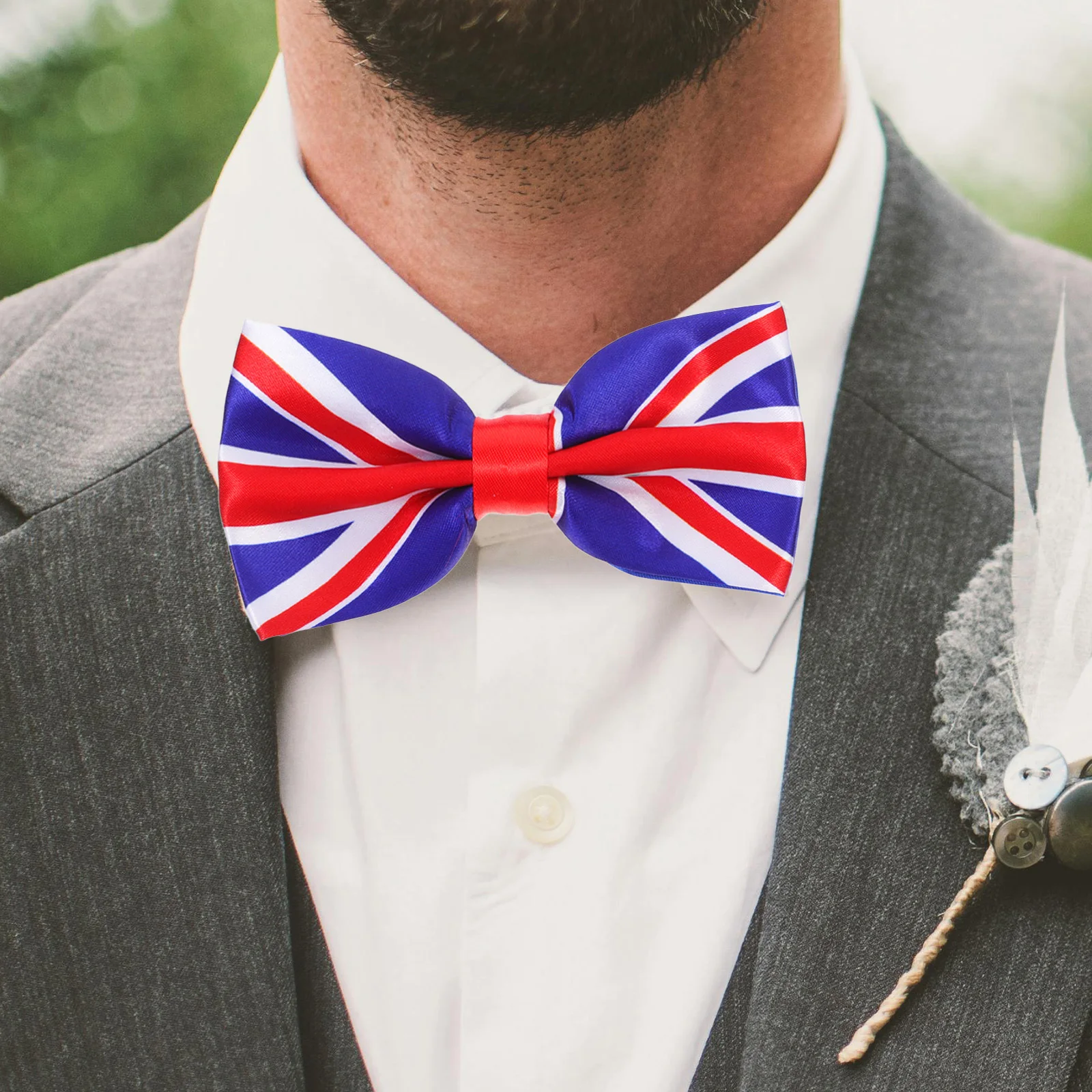 

Men Uk Flag Printed Bow Tie Patriotic Novelty Formal Party Wedding Graduation Celebration Men Uk Flag Bowtie Patriotic Bowknot