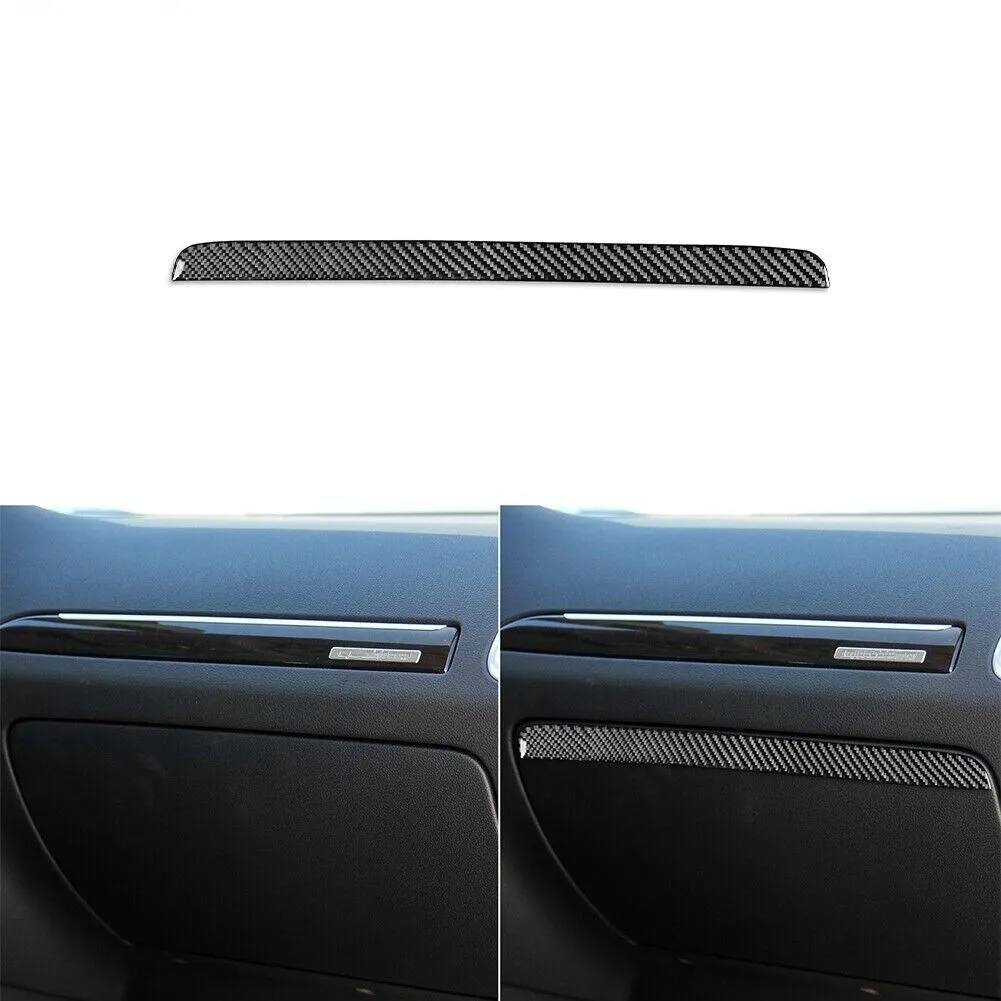 

Carbon Fiber Co-pilot Dashboard Glove Box Panel Trim Strip For Audi Q7 4L 2007-2015