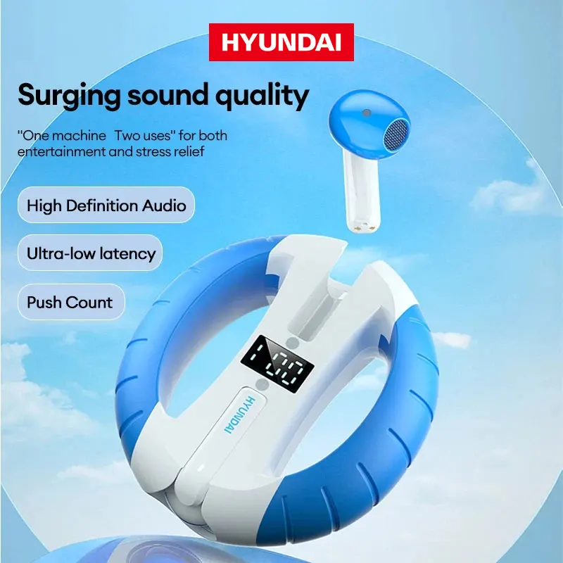 Choice HYUNDAI HY-T09  HiFi Stereo Sound Headphones Wireless Bluetooth V5.3 Earphones HD Call Portable Earbuds Low Latency