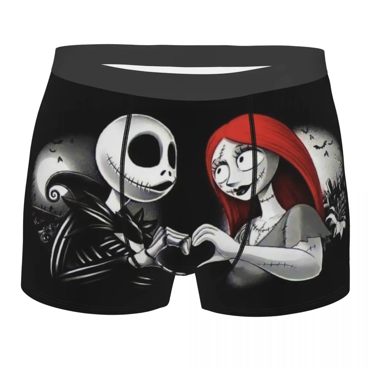 Pantaloncini boxer personalizzati Jack e Sally Halloween uomo The Nightmare Before Christmas slip intimo novità mutande