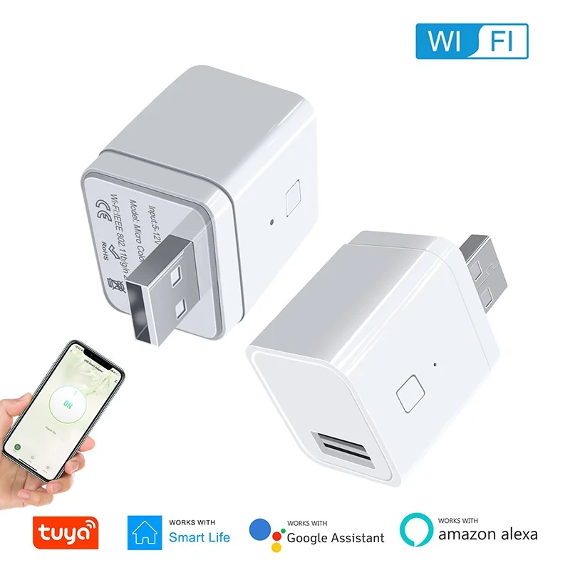 Tuya WIFI Smart Micro USB Adaptor Switch 5V USB Power Adaptor Plug Works With Smart Life Alexa Google Home Voice Timing Control