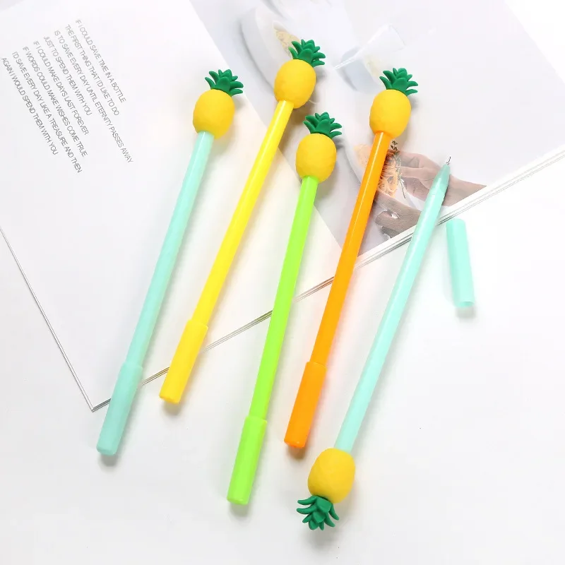 

50PCS Creative Cartoon Fruit Gel Pen Lovely Stationery Office Supplies Black Waterborne Signature Pen Kawaii School Gel Pens