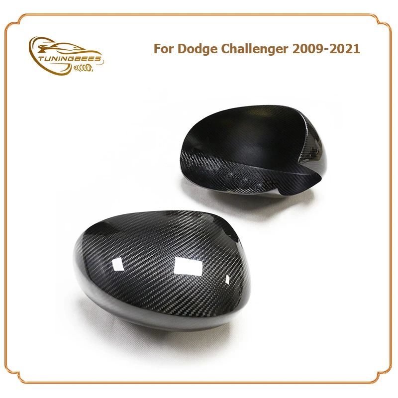 Add on Style Carbon Fiber Side Door Rearview Mirror Cover Sticker For Dodge Challenger 09 10 11 12 13 14 15 16 17 18 19 20 21