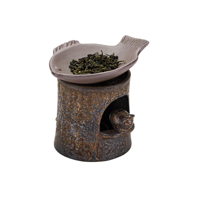 Coarse Pottery Tea Roasting Stove, Ceramic Awakening Device, Fragrant And Warm Tea, D Pot,