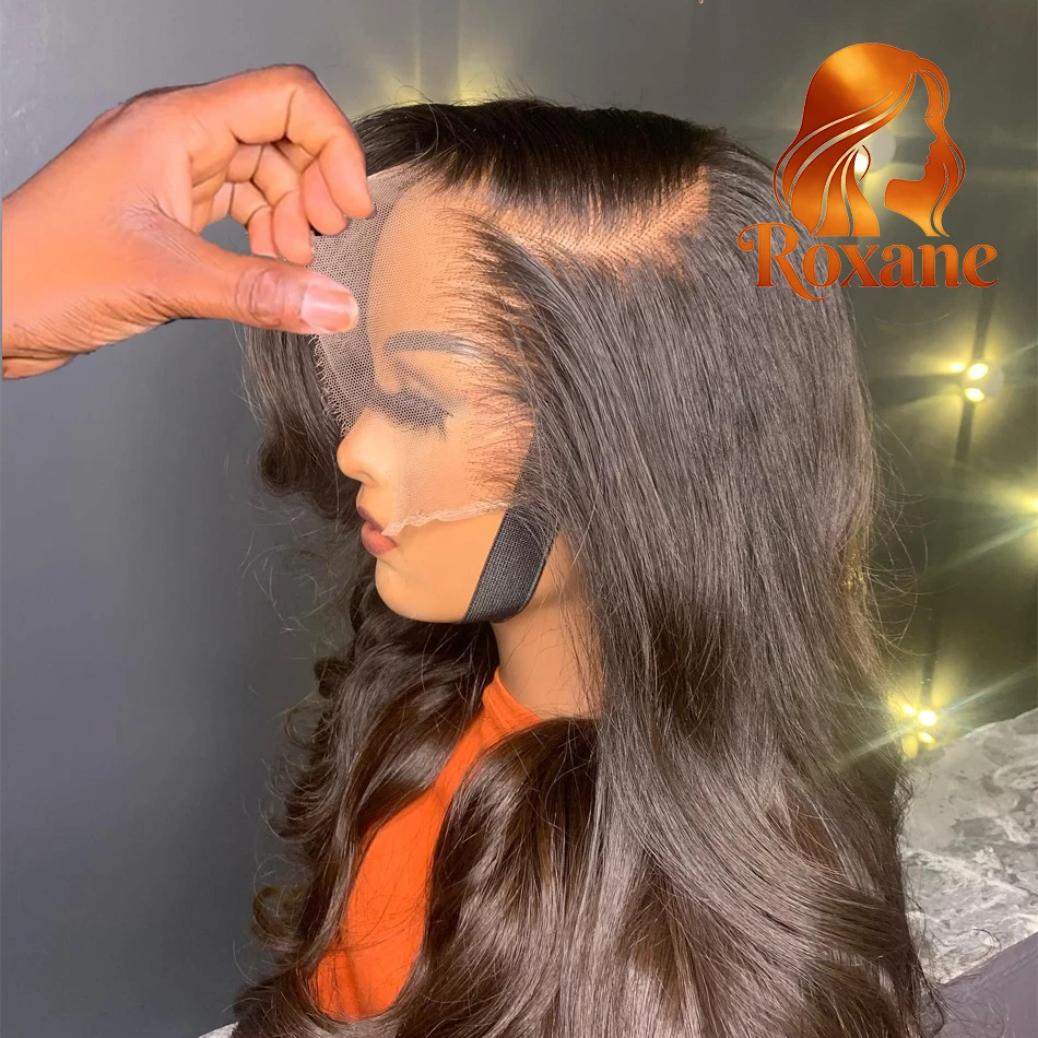 

Парик из натуральных волос Roxane Body Wave 13x4 HD Lace Frontal, плотность 220%, прозрачный кружевной фронтальный парик 13x6 для женщин, 30-40 дюймов