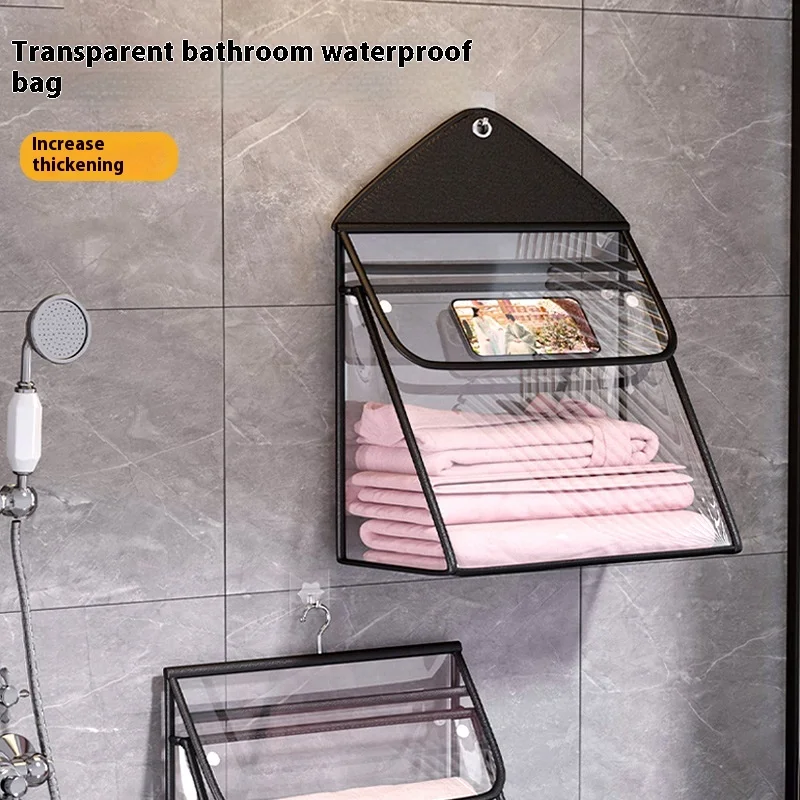 

Bathroom Hanging Bag Bathroom Shower Waterproof Clothing Bag Multifunctional Wall Storage Bag