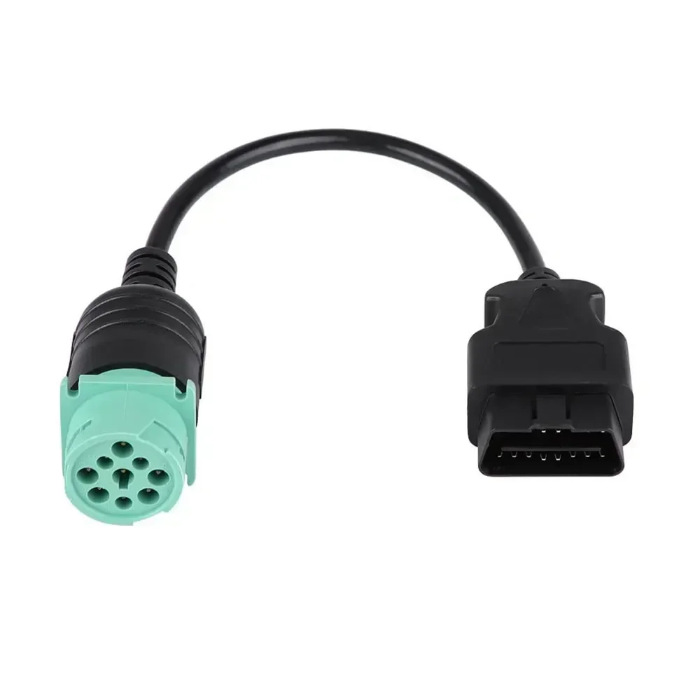 9 Pin to 16 Pin OBD2 Truck Diagnostic Scanner Cable Adapter J1962-J1939 for Cummins Diesel Engine