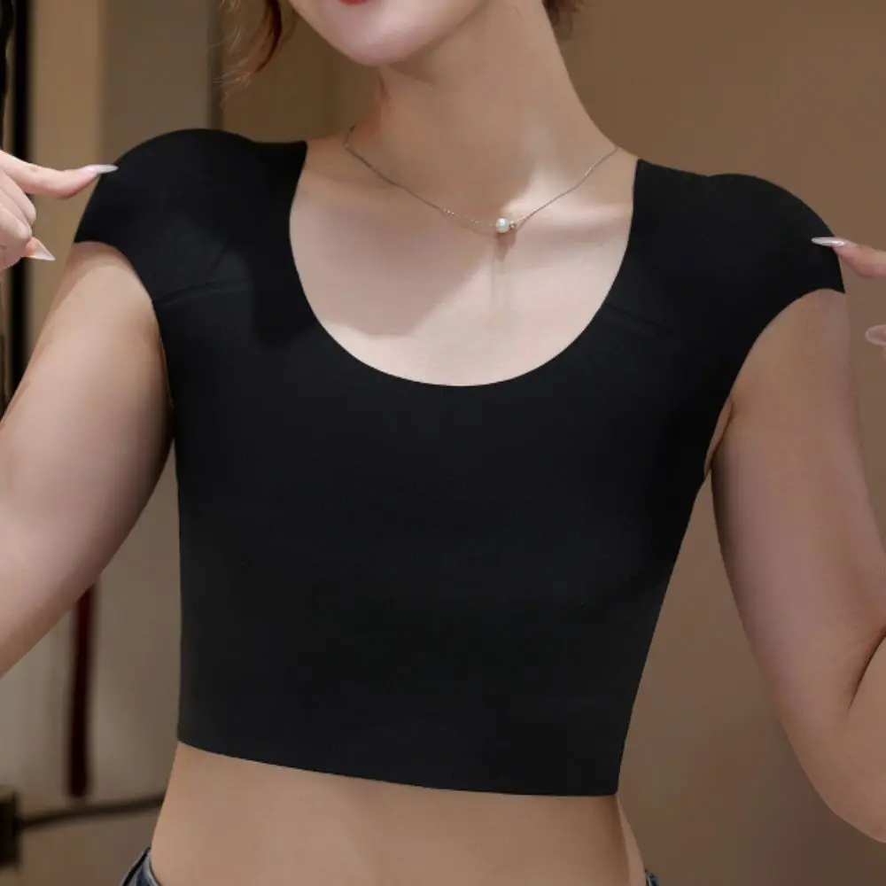 Seamless Right-angle Shoulder Bra Chest Binder Bustier Shoulder Pad Vest Lingerie Invisible Wireless Bra Girls Shapewear