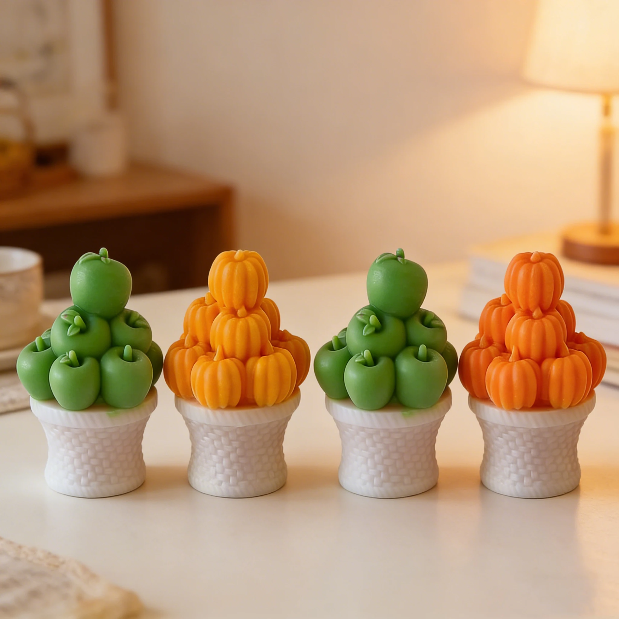 3D Pumpkin Basket Apple Candle Silicone Mold DIY for Plaster Resin Scented Wax Craft Home Decor Gift