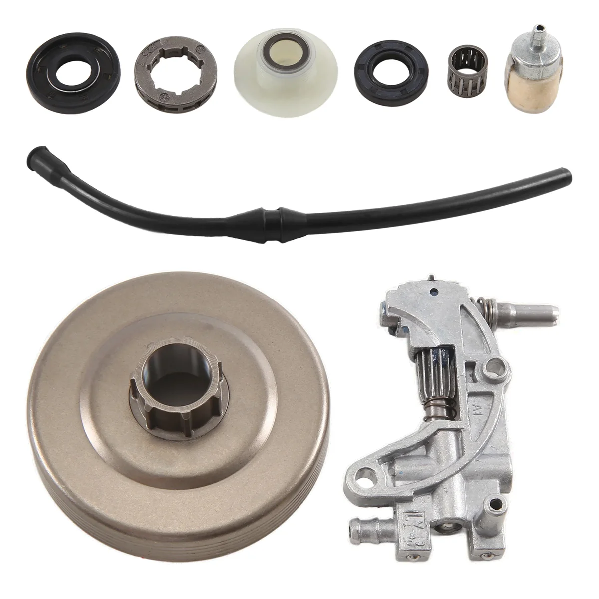 中国チェーンソー用クラッチスプロケット,ドラムオイルポンプ,ウォームギア,オイルシール,燃料フィルター,ラインパーツ,4500 5200 5800 45cc 5