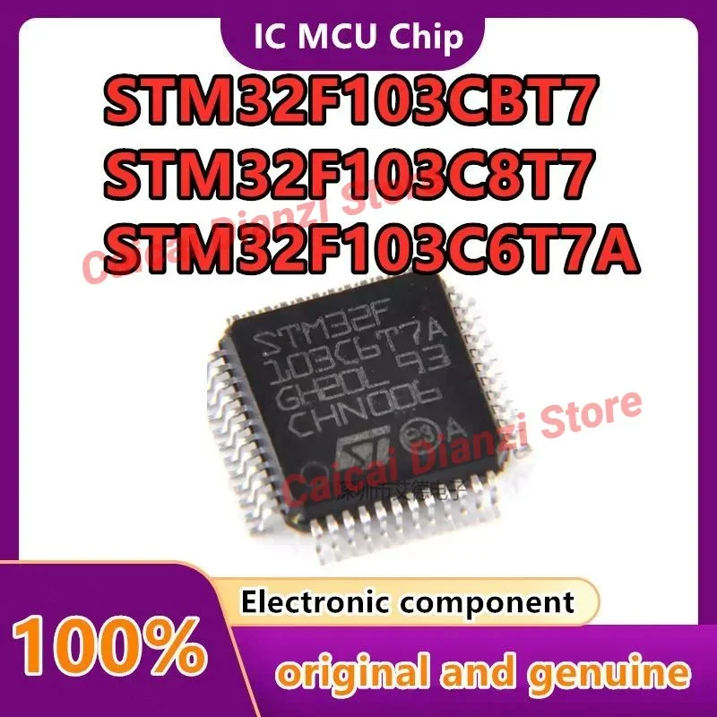 

STM32F103C8T6 STM32F103CBT6 STM32F103C8T7 STM32F103CBT7 STM32F103C6T7A STM32F103C6T6A Package: LQFP-48 (MCU/MPU/SOC) IC Chip