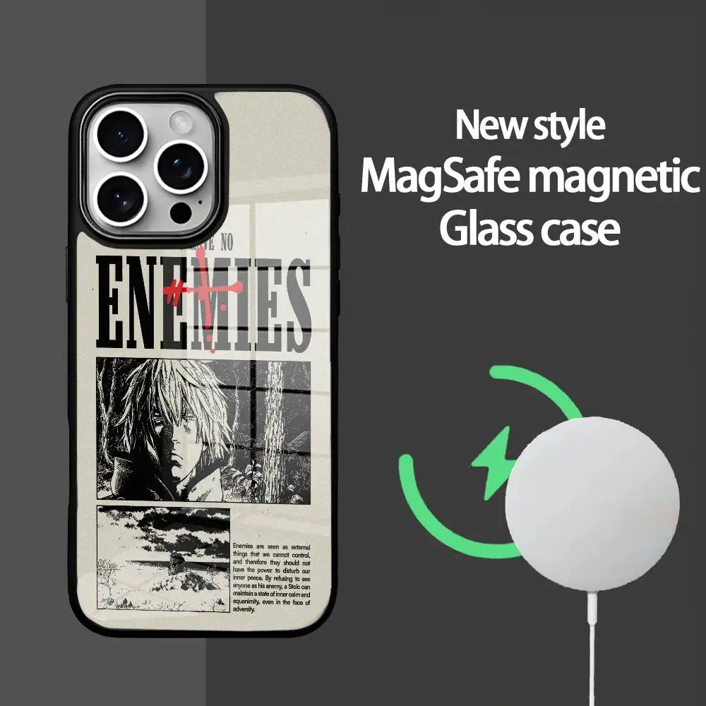 

Чехол для телефона Vinland Saga Manga для IPhone 16, 15, 14, 13, 12, 11 Pro Max Plus Mini Magsafe Mirror, беспроводной магнитный чехол