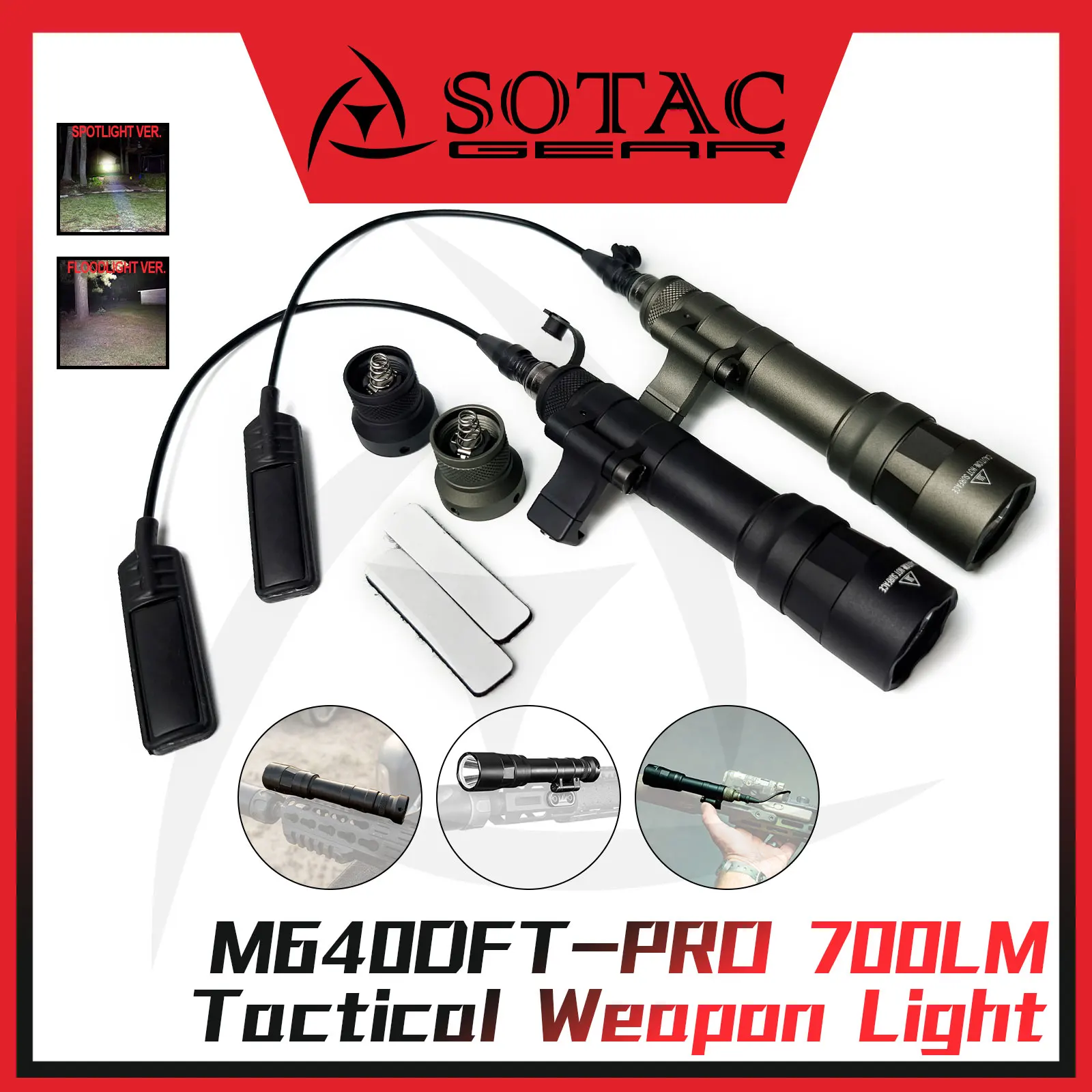 M640/M640DFT PRO Dual Fuel Tactical  LED Light Offset Side Mount Hunting Lighting