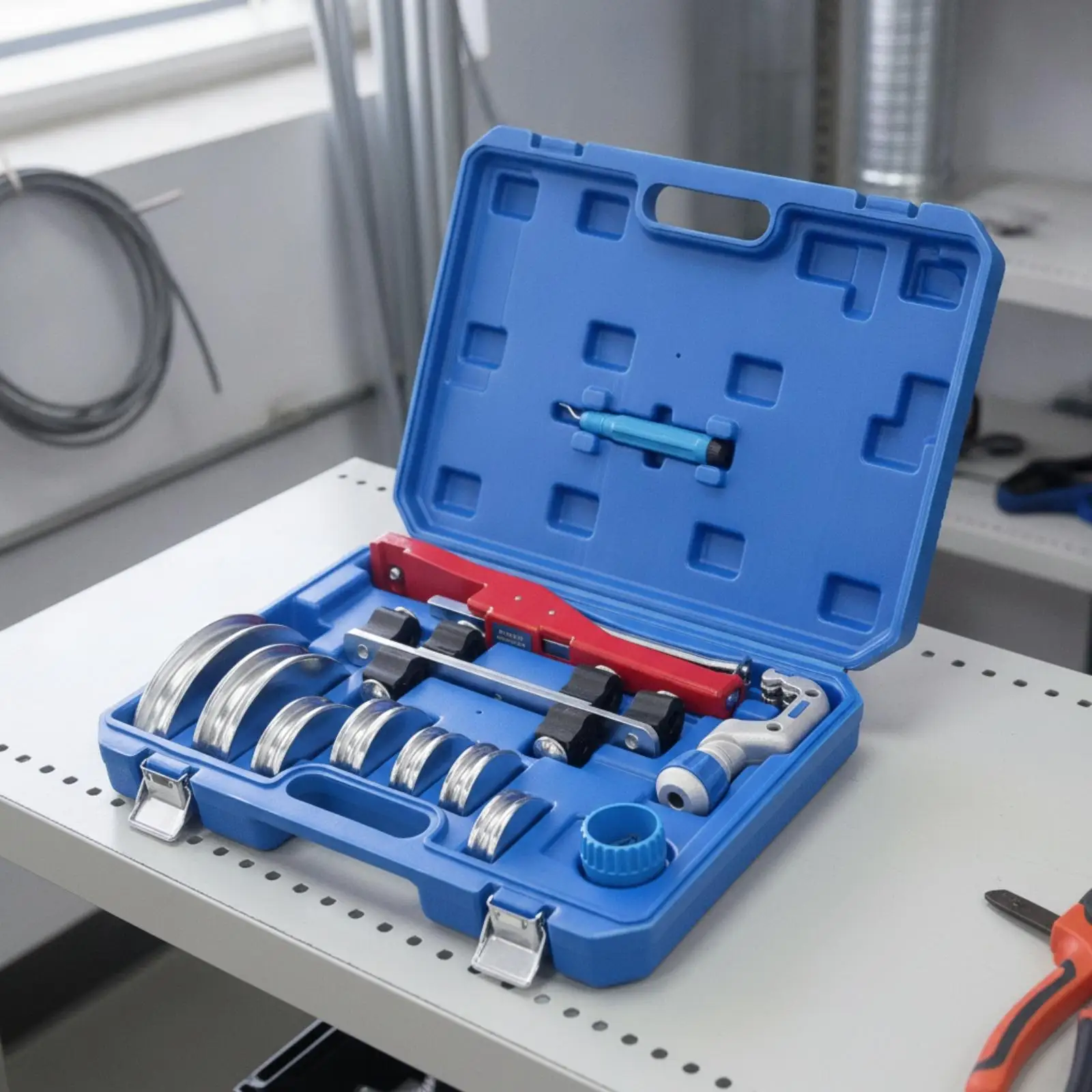 Pipe Bender Kit with Container Heavy-Duty Ratchet Pipe Bender Long-Lasting