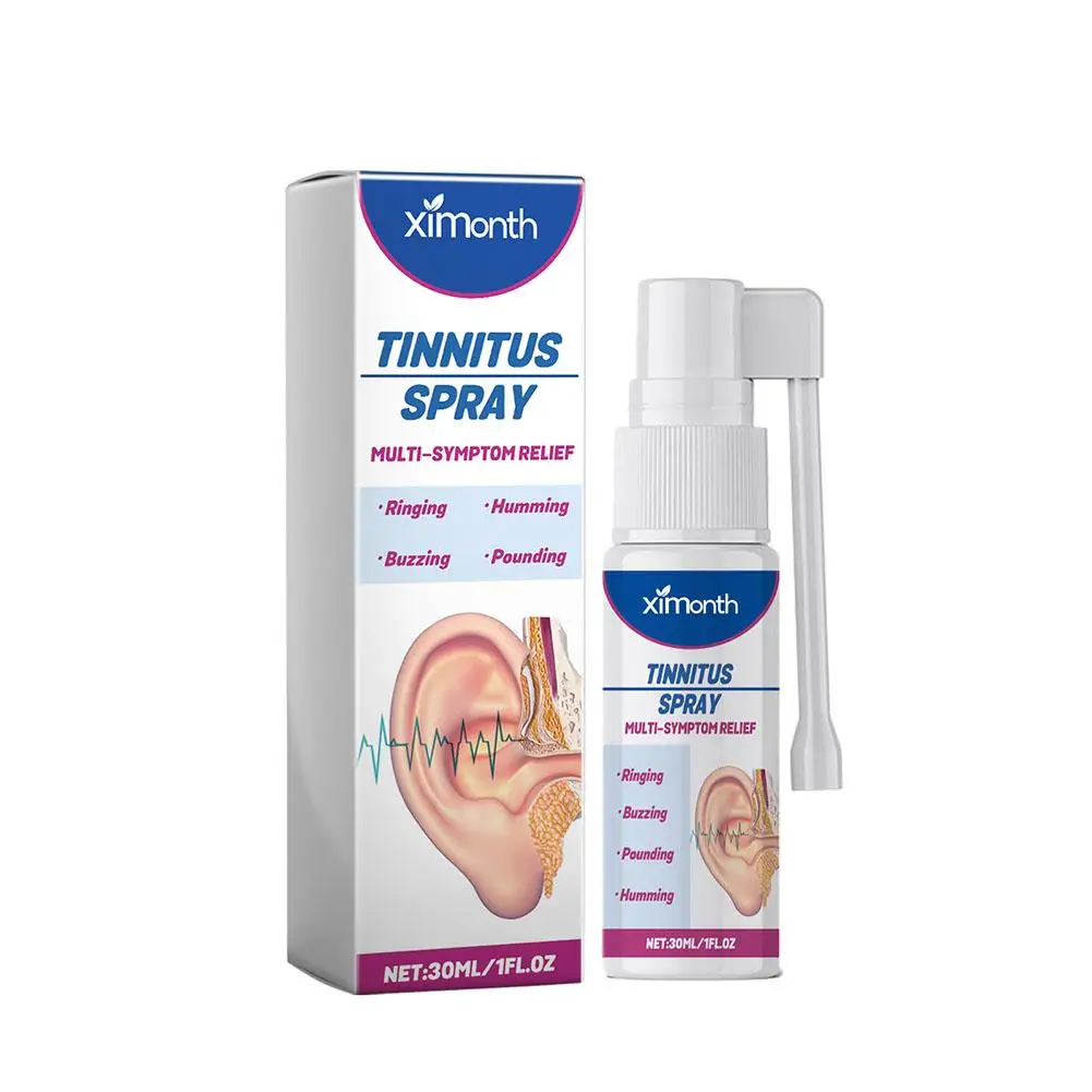 30ml Tinnitus Spray Ear ring Relief alleviare la cura dell'udito dell'orecchio pulizia delle orecchie soluzione gocce disagio orecchio duro alleviare W6N6