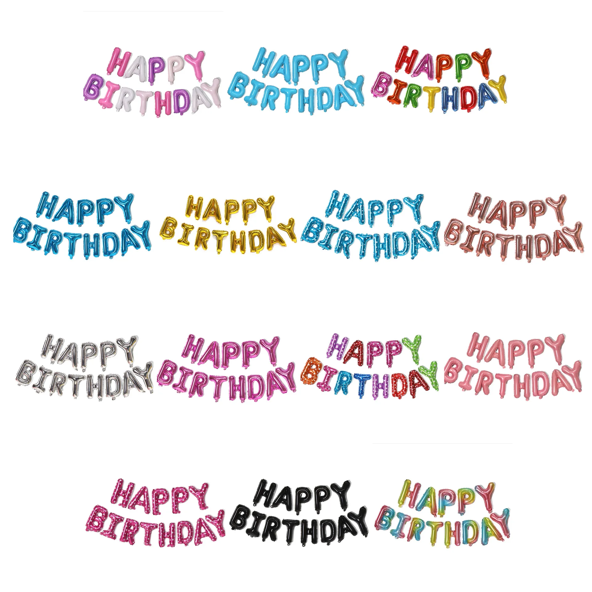 

16 Inch Happy Birthday Foil Balloon Set Helium Wedding Party Decoration Balloon