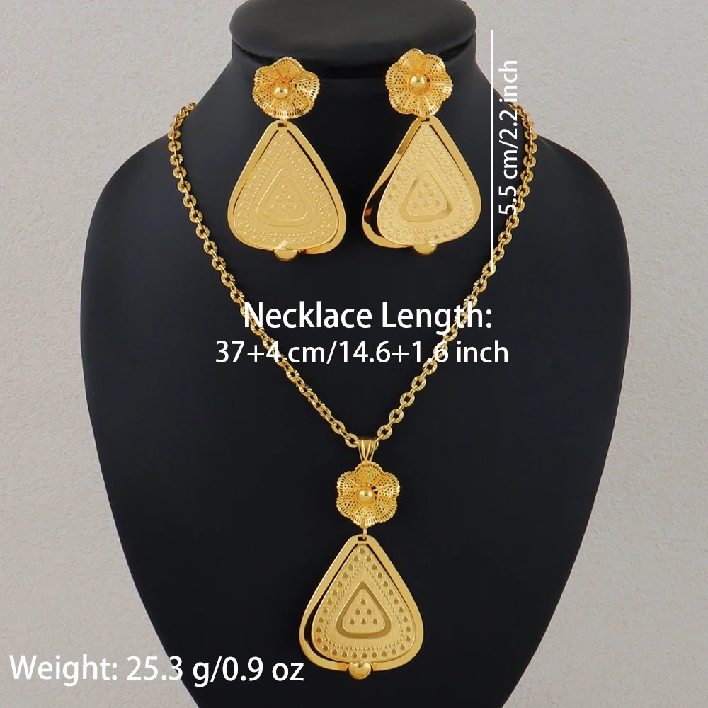 Dubai 24K vergoldetes Schmuckset Afrikanische Damen Bankett Hochzeitsset Hochzeitsschmuck Geschenk Vergoldete Blume – Detail 9