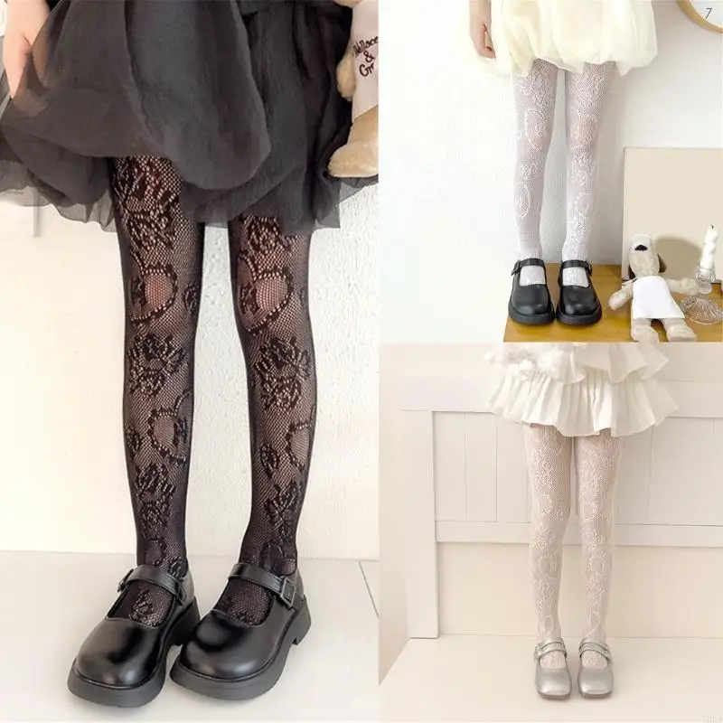 

T3LA LoveHeart Fishnet Leggings for 3-12Y Girl Spring Pantyhose Breathable Stretchy Tights Kids Antimosquito Long Stockings
