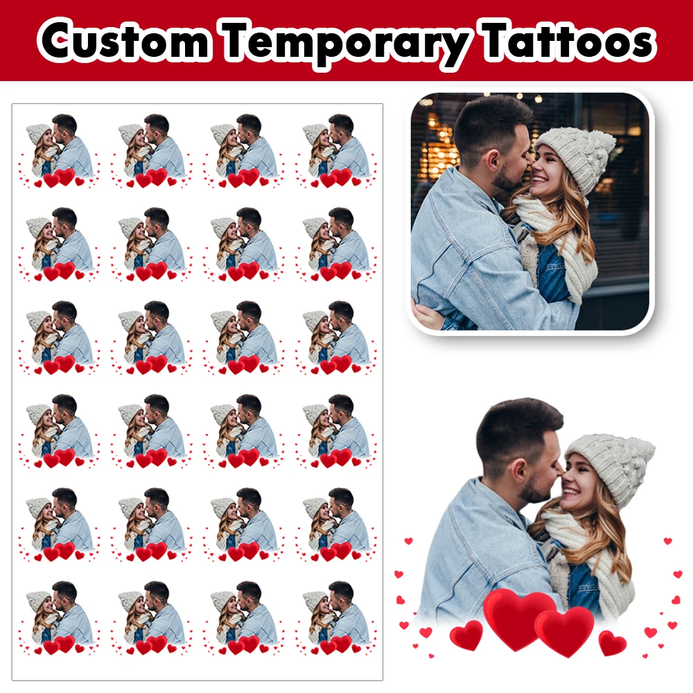 

Customized Personalized Waterproof Temporary Tattoo Sticker DIY Fake Tatoo, Make Your Own Custom design Tattoo For Logo/wedding