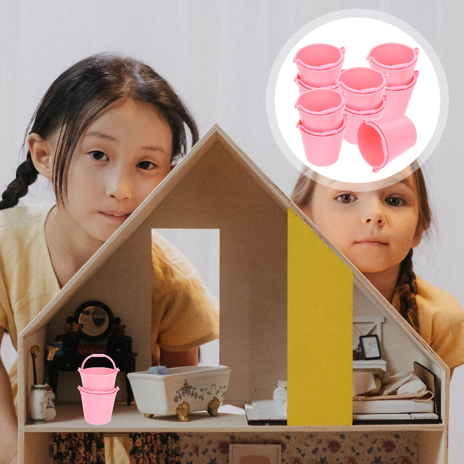 

15 Pcs Mini Bucket Buckets Toy Ornament Miniature Gardening Accessory House Decor Kids Fake Household