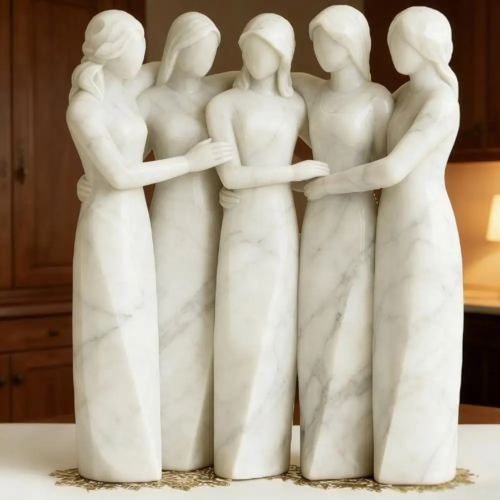 Sisterhood Sculpture Hand-carved Sisters Figurine Resin Sculpture Friendship Gift for Friends Family Home Decor for Sisters Moms