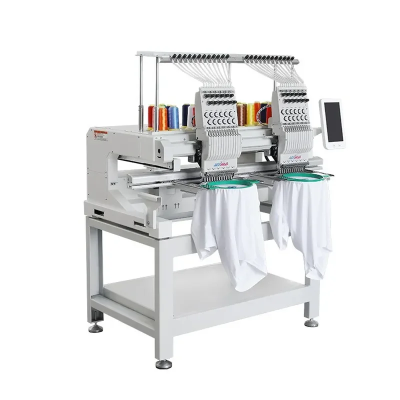 2026 hot Qihong automatic multi-head multi-needle computer double-head embroidery machine hat embroidery ready-to-wear