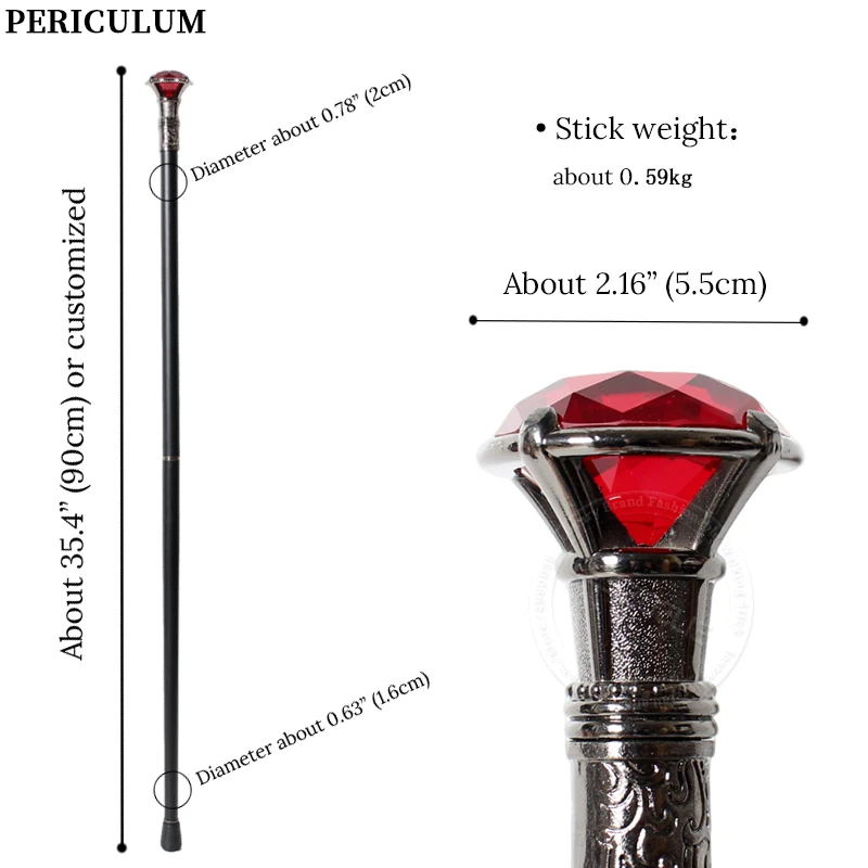 Detachable Silver Shiny Faceted Diamond Top Walking Cane 10 Colors Cosplay Party Prop for Men And Women Decorative Walking Stick