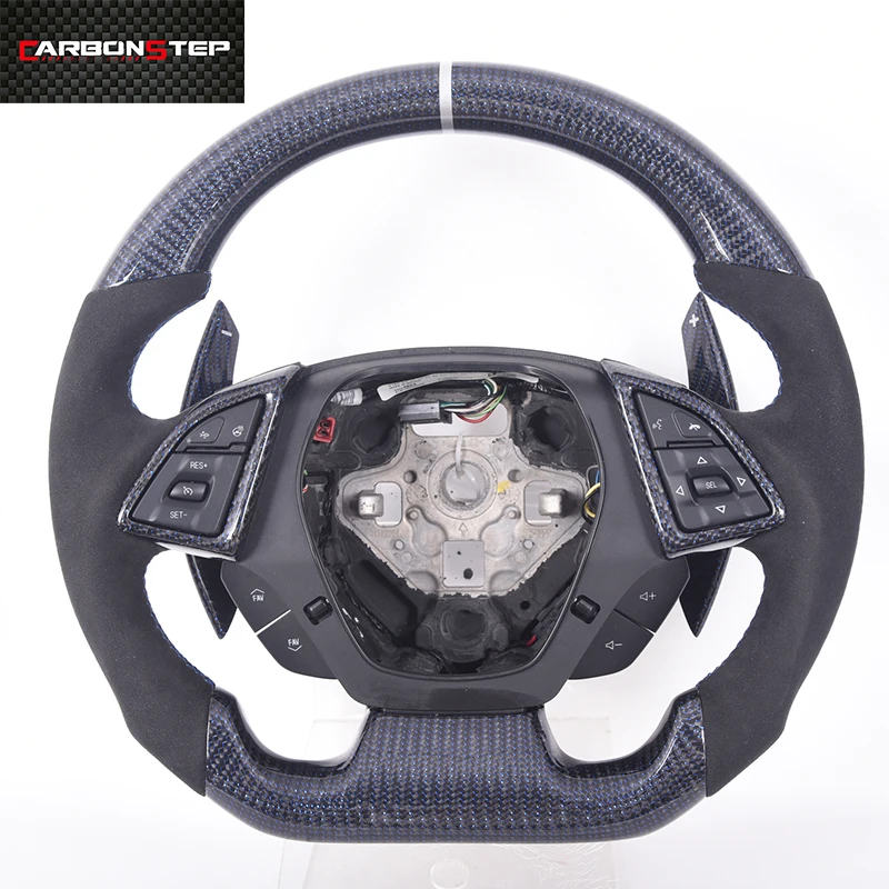 Carbon Fiber Steering Wheel For Chevrolet Corvette Camaro SS ZL1 Racing Car Steering Wheel