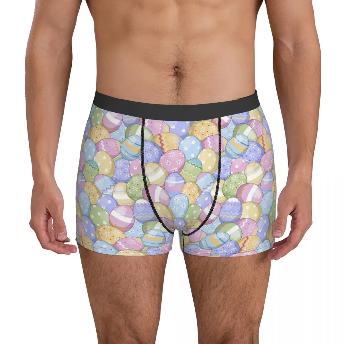 Easter Day Print Underwear Colorful Eggs Printed Boxershorts High Quality Men Underpants Plain Shorts Briefs Gift