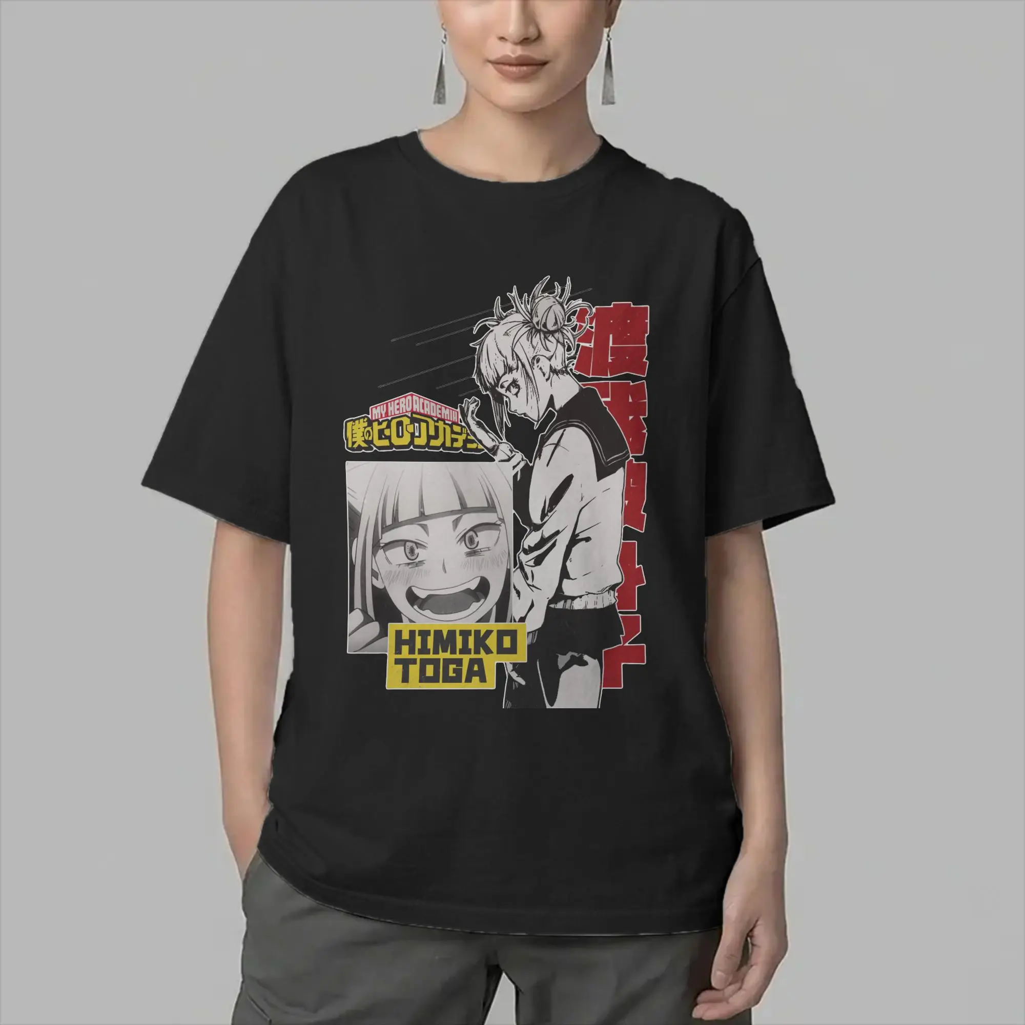 Men's Himiko Toga My H-Hero A-Academia Anime T Shirts  Pure Cotton Clothes Humor Short Sleeve Crew Neck Tees Gift Idea T-Shirts